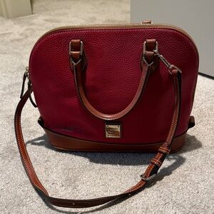 Dooney & Bourke Burgundy and Brown Satchel